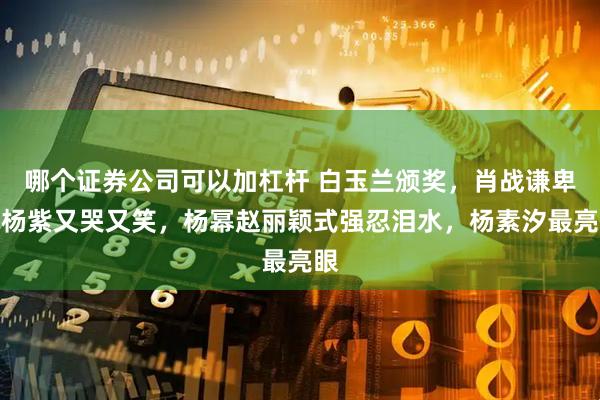 哪个证券公司可以加杠杆 白玉兰颁奖，肖战谦卑，杨紫又哭又笑，杨幂赵丽颖式强忍泪水，杨素汐最亮眼