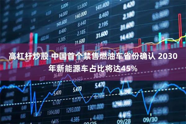 高杠杆炒股 中国首个禁售燃油车省份确认 2030年新能源车占比将达45%